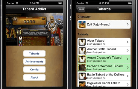 Tabard Addict for iOS
