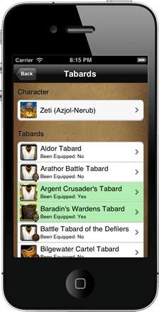 tabard screen